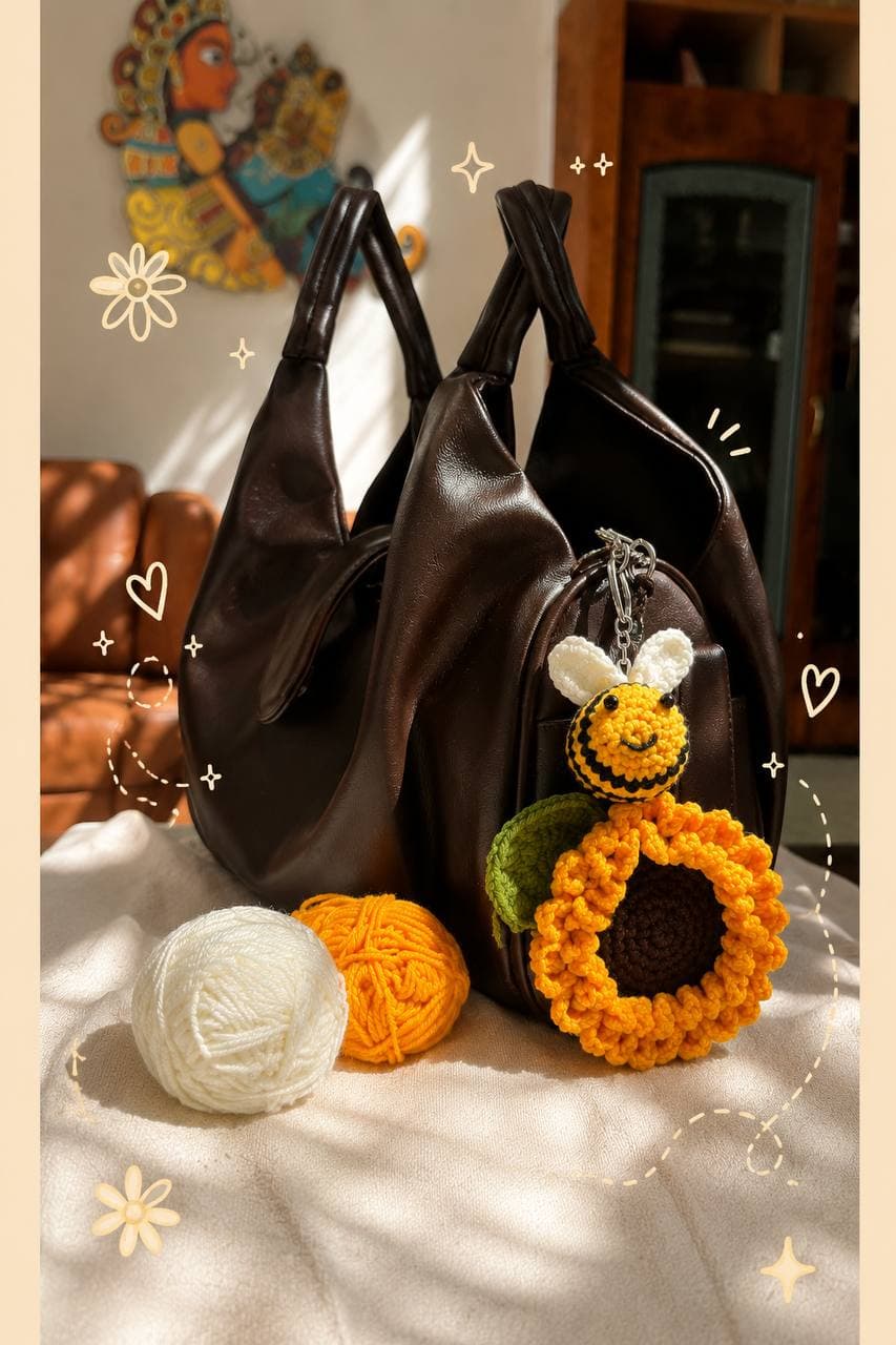 Bee & Sunflower Bag Charm