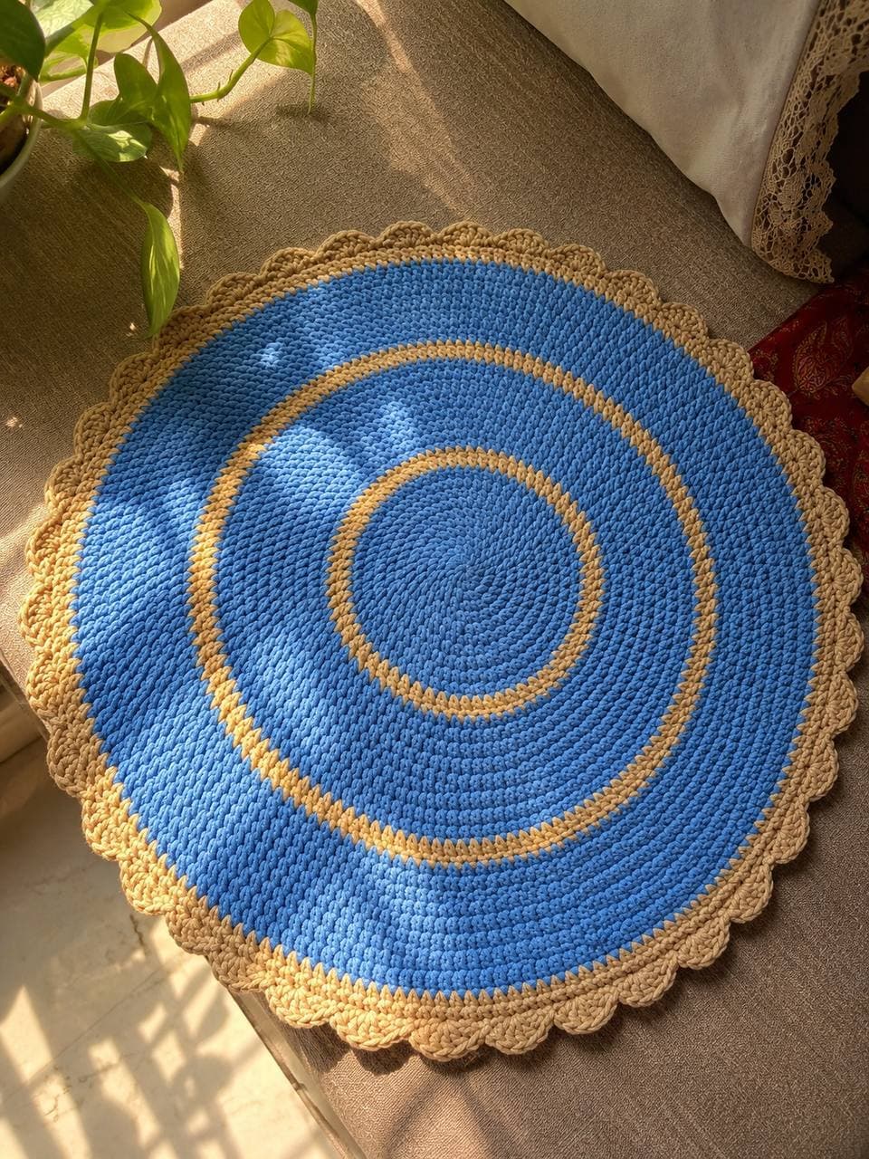 Round Baby Blanket (Sky Blue)
